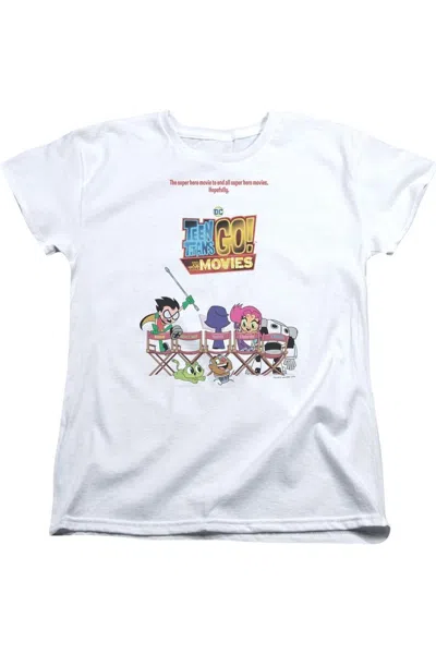 Gildan Teen Titans Go To The Movies Poster Short Sleeve Women´s Tee / T-shirt In White