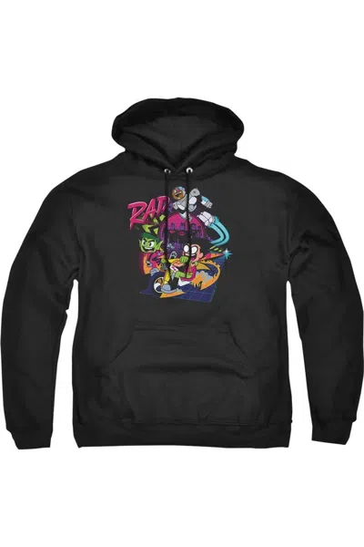 Gildan Teen Titans Go To The Movies Rad Adult Pull Over Hoodie / Hooded Sweatshirt In Black