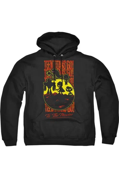 Gildan Teen Titans Go To The Movies Titans Silhouette Adult Pull Over Hoodie / Hooded Sweatshirt In Black