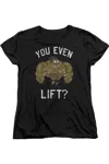 Gildan Teen Titans Go You Lift Short Sleeve Womens Tee / T-shirt In Black
