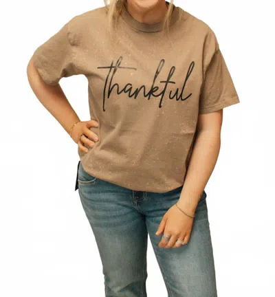 Gildan Thankful Short Sleeve Tee In Brown