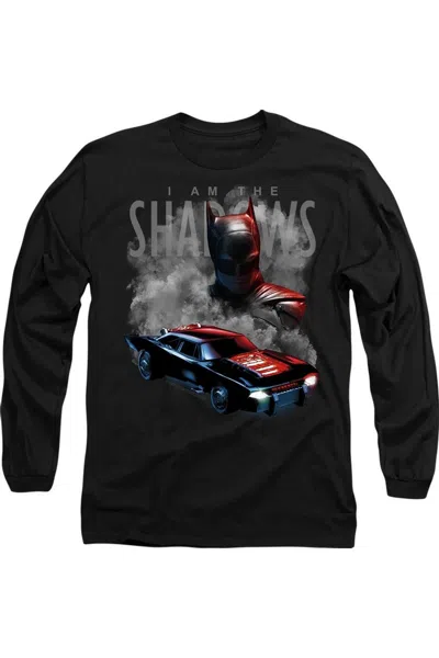 Gildan The Batman (2022) Batman And Batmobile Long Sleeve Adult T-shirt In Black