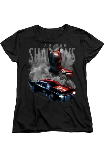 Gildan The Batman (2022) Batman And Batmobile Short Sleeve Women´s T-shirt In Black