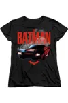 Gildan The Batman (2022) Batmobile Short Sleeve Women´s T-shirt In Black