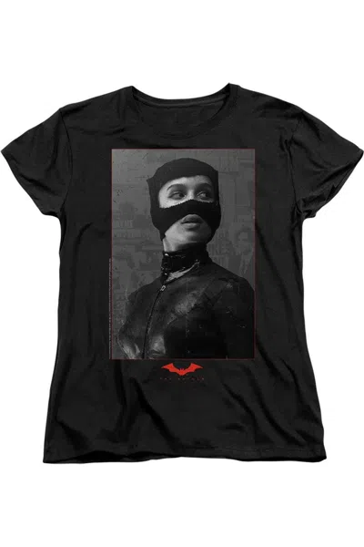 Gildan The Batman (2022) Catwoman Worn Portrait Short Sleeve Women´s T-shirt In Black