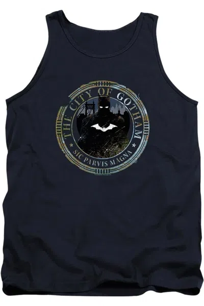 Gildan The Batman (2022) Gotham Seal Adult Tank Top In Blue