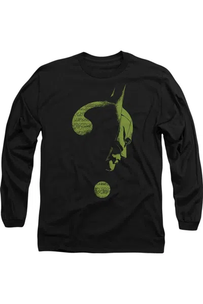 Gildan The Batman (2022) Question Mark Long Sleeve Adult T-shirt In Black