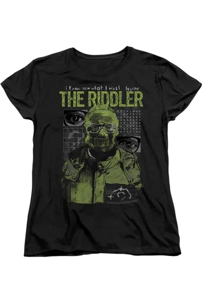 Gildan The Batman (2022) Riddler Illustration Short Sleeve Women´s Tee / T-shirt In Black