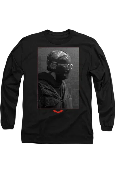 Gildan The Batman (2022) Riddler Worn Portrait Long Sleeve Adult T-shirt In Black