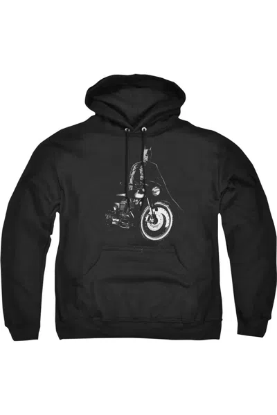 Gildan The Batman And His Motorcycle Adult Pull Over Hoodie / Hooded Sweatshirt In Black