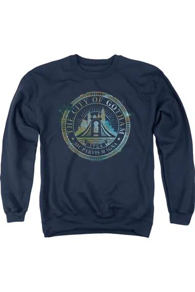 Gildan The Batman City Of Gotham Adult Crewneck Sweatshirt In Blue