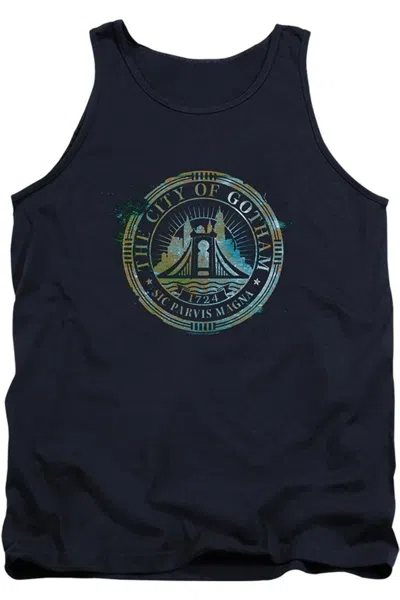 Gildan The Batman City Of Gotham Adult Tank Top In Blue