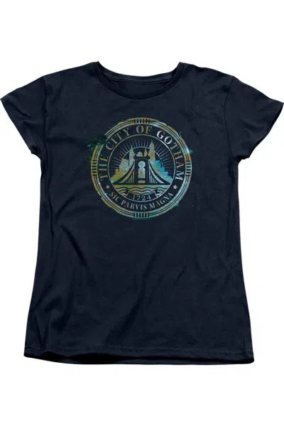 Gildan The Batman City Of Gotham Short Sleeve Women´s Tee / T-shirt In Blue