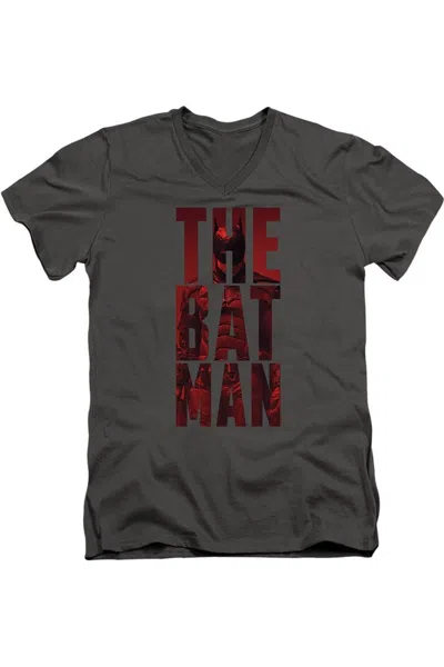 Gildan The Batman Crimson Crusader Short Sleeve Adult V Neck Premium Cotton Tee / T-shirt In Pink