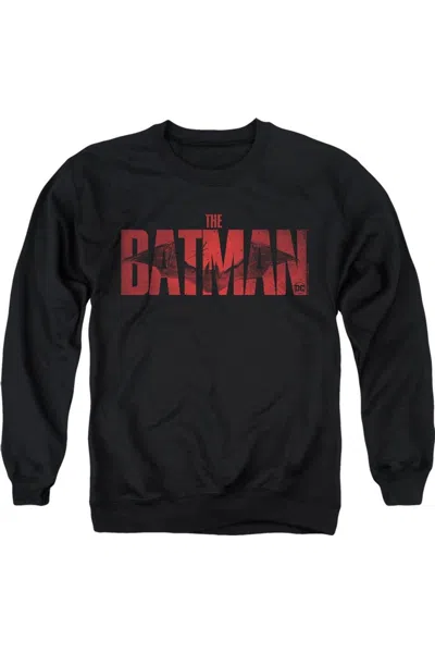 Gildan The Batman Crimson Drawn Bat Logo Adult Crewneck Sweatshirt In Black