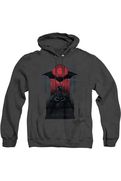 Gildan The Batman I Am The Shadows Adult Heather Hoodie / Hooded Sweatshirt In Black