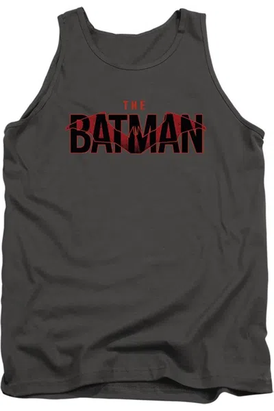 Gildan The Batman Logo With Red Bat Adult Tank Top In Pink