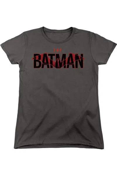 Gildan The Batman Logo With Red Bat Short Sleeve Women´s Tee / T-shirt In Pink