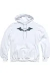Gildan The Batman Mechanical Bat Logo Adult Pull Over Hoodie / Hooded Sweatshirt In White