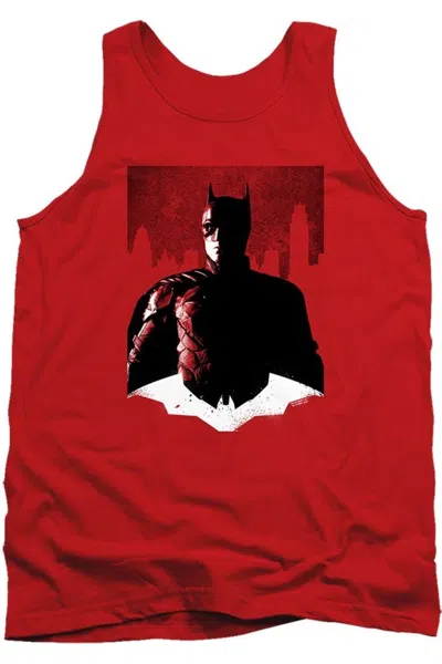 Gildan The Batman Noir Batman Adult Tank Top In Red