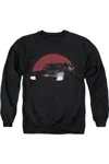 Gildan The Batman Red Moon And Batmobile Adult Crewneck Sweatshirt In Black