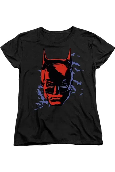 Gildan The Batman Shadowed Headshot Short Sleeve Women´s Tee / T-shirt In Black
