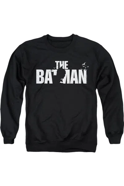 Gildan The Batman Silhouette Title Adult Crewneck Sweatshirt In Black