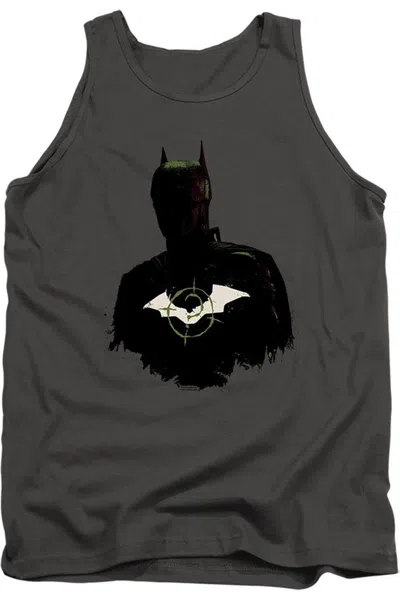 Gildan The Batman Silhouette With Riddler Logo Adult Tank Top In Pink