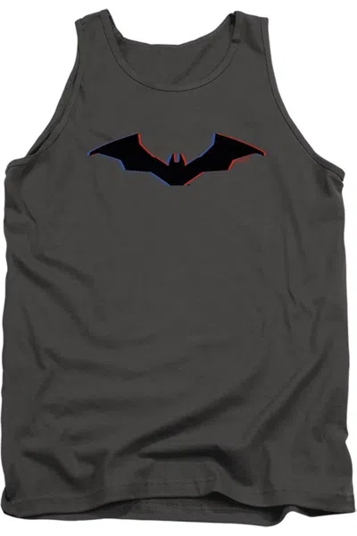 Gildan The Batman Tri Color Bat Silhouette Adult Tank Top In Black