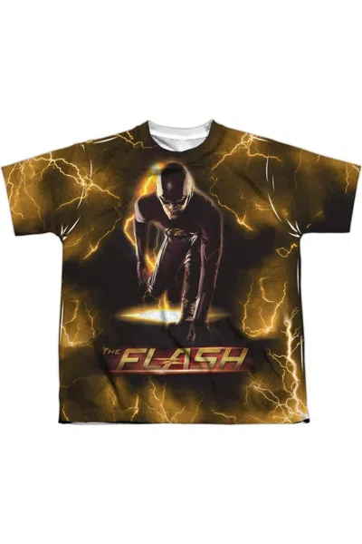 Gildan Kids' The Flash Bolt Short Sleeve Youth Poly Crew Tee / T-shirt In Gold