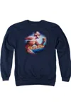 Gildan The Flash Fastest Man Adult Crewneck Sweatshirt In Blue