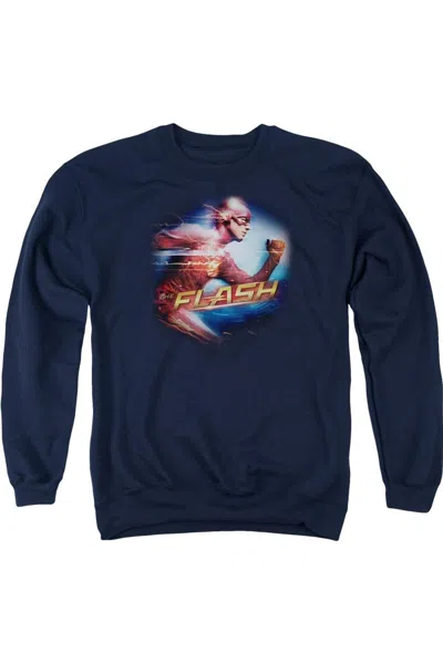 Gildan The Flash Fastest Man Adult Crewneck Sweatshirt In Blue