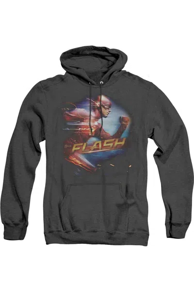 Gildan The Flash Fastest Man Adult Heather Hoodie / Hooded Sweatshirt In Black