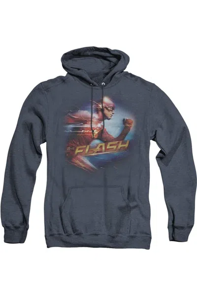 Gildan The Flash Fastest Man Adult Heather Hoodie / Hooded Sweatshirt In Blue