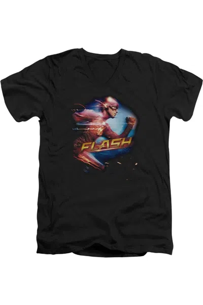 Gildan The Flash Fastest Man Short Sleeve Adult V Neck Premium Cotton Tee / T-shirt In Black