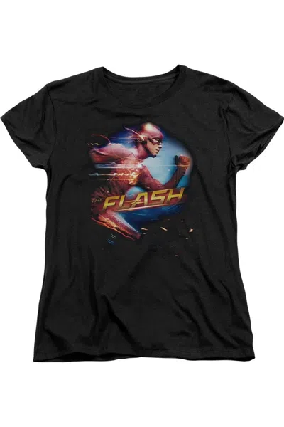 Gildan The Flash Fastest Man Short Sleeve Womens Tee / T-shirt In Black