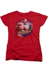 Gildan The Flash Fastest Man Short Sleeve Womens Tee / T-shirt In Red