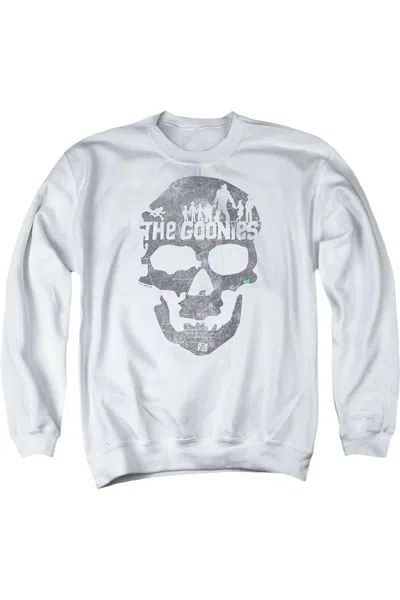 Gildan The Goonies Skull 2 Adult Crewneck Sweatshirt In White