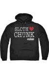 Gildan The Goonies Sloth Heart Chunk Adult Pull Over Hoodie / Hooded Sweatshirt In Black