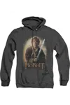 Gildan The Hobbit Bilbo And Sting Adult Heather Hoodie / Hooded Sweatshirt In Black