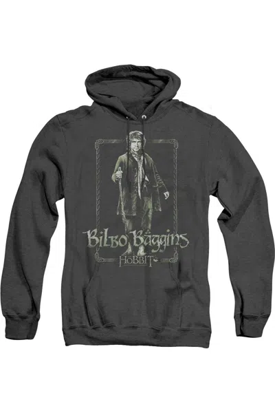 Gildan The Hobbit Bilbo Stare Adult Heather Hoodie / Hooded Sweatshirt In Black