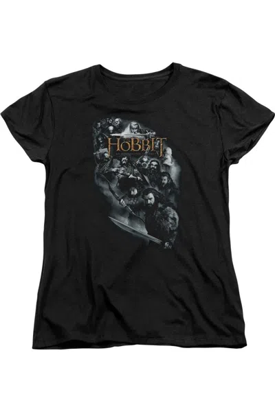 Gildan The Hobbit Cast Of Characters Short Sleeve Womens Tee / T-shirt In Black