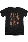Gildan The Hobbit Dwarves Poster Short Sleeve Adult V Neck Tee / T-shirt In Black