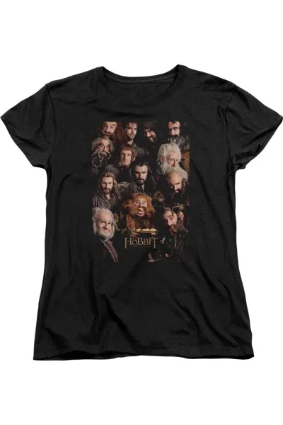 Gildan The Hobbit Dwarves Poster Short Sleeve Womens Tee / T-shirt In Black