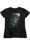 Gildan The Hobbit Epic Adventure Short Sleeve Womens Tee / T-shirt In Black