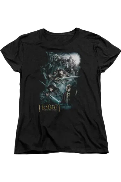 Gildan The Hobbit Epic Adventure Short Sleeve Womens Tee / T-shirt In Black