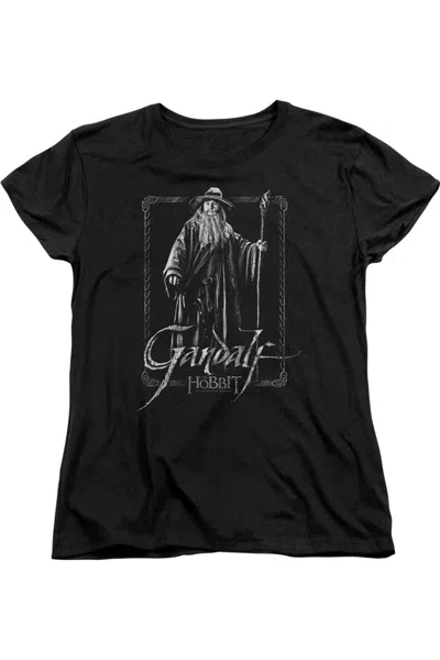 Gildan The Hobbit Gandalf Stare Short Sleeve Womens Tee / T-shirt In Black
