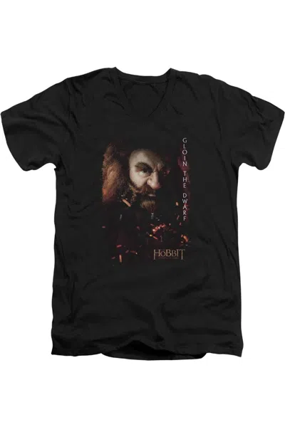 Gildan The Hobbit Gloin Poster Short Sleeve Adult V Neck Tee / T-shirt In Black