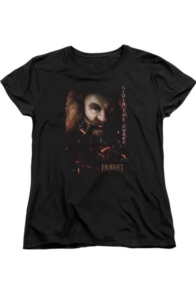 Gildan The Hobbit Gloin Poster Short Sleeve Womens Tee / T-shirt In Black