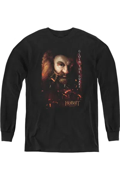 Gildan Kids' The Hobbit Gloin Poster Youth Long Sleeve Tee / T-shirt In Black
